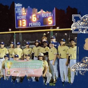 The Malden Middle School Baseball Team finished the season undefeated and won the 2023 Greater Boston League Championship with a 13-5 win over visiting Medford at Maplewood Park in Malden on Monday night. The team is coached by Phil Cook. (Courtesy Photo of Malden Public Schools Athletics)