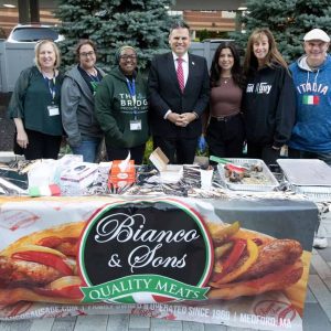 From left to right: Special Assistant to the Mayor Maria Luise, Ward 5 Councillor Ari Taylor, Diversity, Equity and Inclusion Coordinator Kashawna Harling, Mayor Gary Christenson, Communications Director Elaina Savino, Public Health Director Laura Vlasuk and Pete Caso. (Courtesy photo)
