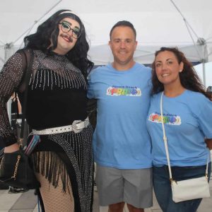 Shown from left to right; drag queen Marilyn Malibu, Mayor Patrick Keefe and First Lady Jennifer Keefe.