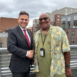 Mayor Gary Christenson and renowned musician BK Davis (courtesy of the City of Malden)