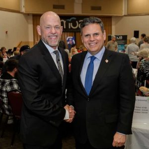 Malden Overcoming Addiction President Paul Hammersley (left) and Mayor Gary Christenson.