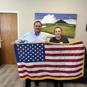 Mayor Carlo DeMaria congratulated Facilities Maintenance Department employee Asmira Mekic on becoming a United States citizen.