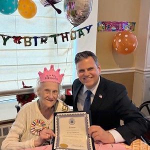 Beverly McMillan and Mayor Gary Christenson (Courtesy photo)