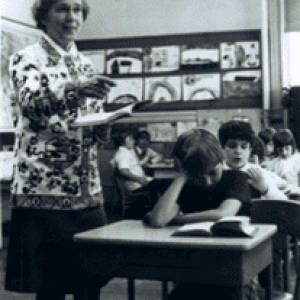 Marleah Elizabeth Graves in her classroom at the old Cliftondale School (Courtesy photo to The Saugus Advocate)