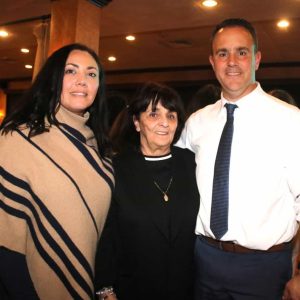 IT’S OFFICIAL: Mayor-Elect Patrick Keefe, Jr. his wife, Jennifer, and his proud mom, Lucia Keefe, are shown celebrating the newly-elected mayor’s election on Tuesday evening.  (Advocate photo by Tara Vocino)