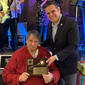 Bob Rotondi was honored with a Key to the City from Mayor Gary Christenson. (Courtesy of the City of Malden)