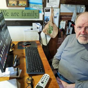 NO RETIREMENT FOR THIS WRITER: Saugus’ most prolific book author, Thomas Sheehan, during a February 2020 interview with The Saugus Advocate said he still had more books to write. He had completed 45 at that point and went on to write more than 50 before his passing last week. (Saugus Advocate file photo by Mark E. Vogler)