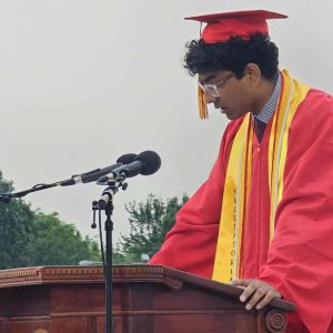 NUMBER TWO STUDENT: Anowar Mahabub finished as the second highest scholastically ranked student in the Class of 2025, earning the honor of being the Class Salutatorian at last Friday’s 154th Commencement Exercises at Saugus High School. (Saugus Advocate Photo by Mark E. Vogler)