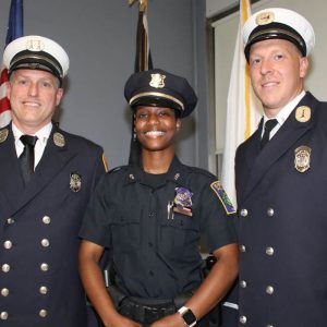 The new hires: incoming Fire Captain James Collins, incoming Police Officer Marie Charlusena Sylvain and incoming Fire Lt. Thomas Ross.