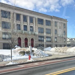 The former Everett High School and Broadway were cleared of snow by Tuesday afternoon.