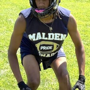 Malden High junior Dante Bell was all business at preseason Football Camp. (Advocate Photo)