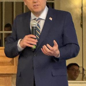 MAYOR SPEAKS: Malden Mayor Gary Christenson is shown speaking to the audience during the “Jeopardy!”-themed State of the City presentation at Anthony’s in Malden on Tuesday morning. (Advocate Photos)