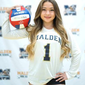 ALL SMILES: Jeslyn San is a vocal Girls Volleyball tri-captain who leads the team with her passion and commitment. (Courtesy Photo/Malden High Volleyball)