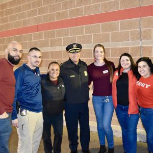 Everett Police Chief Paul Strong joined alongside other officers and Target staff.