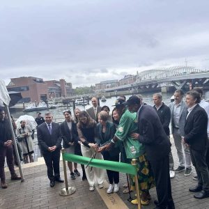 State Senator Sal DiDomenico at the Bill Russell Bridge ribbon-cutting ceremony. (Courtesy photo)