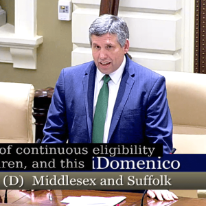 Senator DiDomenico speaking in favor of his amendment in the Senate Chamber.