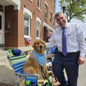 Sen. DiDomenico with "Man's Best Friend."