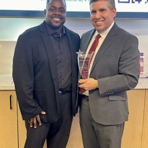 Senator Sal DiDomenico with The Loop Lab’s Founder/CEO/Instructor, Rev. Chris Hope. (Courtesy photo)