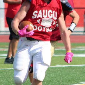 Saugus running back Tommy DeSimone headed downfield against Newburyport in last year’s action.