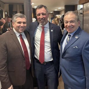 State Senator Sal DiDomenico with the Consul General of Italy Arnaldo Minuti in Boston (middle). (Courtesy photo)