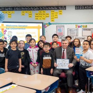 Senator Sal DiDomenico with one of the classes.