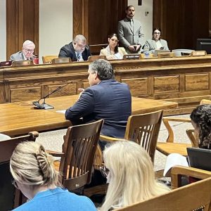 Senator Sal DiDomenico is shown testifying before the Mass. Legislature’s Joint Committee on Public Safety and Homeland Security. (Courtesy of Senator DiDomenico’s office)