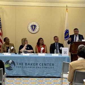 State Senator Sal DiDomenico spoke alongside Baker Center experts.