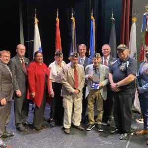 State Senator Jason Lewis (second from left) at a Wakefield Veterans Day event.