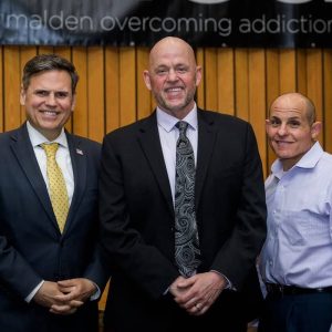 Mayor Gary Christenson, MOA President Paul Hammersley and State Rep. Steve Ultrino.