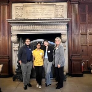 From left to right: PCSS College Counselor Jorge Marinez, PCSS junior Srinidhi Mukundan, teacher Lisa Hanson and PCSS Executive Director Sanela Jonuz at the Harvard Club in Boston, where Mukundan received the prestigious Harvard Prize Book award.