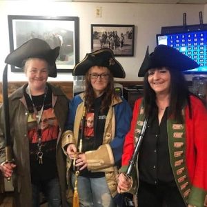 All decked out in their Colonial attire for Bunker Hill Day, American Legion Post 69 Malden Auxiliary members sponsored a Father’s Day breakfast for all members of the Post on Sunday, June 16. Shown from left to right are Lori Barkhouse, Tracy Donovan and Donna Colella. (Courtesy photo)