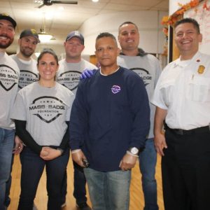 Shown from left to right: Officer Ray Gallagher, Officer Nick Petrelis, Officer Nicole O’Donnell, Officer Dusty Schiebling, Mass Badge President/event organizer Officer Raoul Goncalves, Capt. Chris Hannon and Deputy Fire Chief William Hurley.