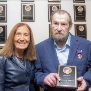 State Treasurer Deborah B. Goldberg and U.S. Army veteran James Mooney. (Courtesy photo)