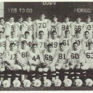 The Unbeaten 1964 RHS Patriots Football Team photo: Shown first row: Manager E. Sarnevitz, V. Mancini, P. Nuell, C. Cintolo, J. DelGaizo, A. Drover, Captains John DelGaizo and John Stasio, J. Searle, W. Piscione, S. Merullo, V. Cianciaruso, R. Medeiros, Managers I. Novoselksy, M. Shaffer. Second row: Head Coach S. Cella, Assistant Coach A. Mellace, R. LeBranti, R. Carrabes, F. Andreottola, J. Poto, R. Ferrullo, A. Mastrangelo, R. Iovanna, J. DellOrfano, J. Bruno, G. Cifuni, A. DiCologero, J. Meoli, R. Grasso, Assistant Coaches J. Capodilupo, E. Manganiello. Third row: R. Bompane, R. Shea, R. Palmariello, M. Mulligan, D. Vincent, R. Krovitz, L. Kelley, S. Bloom, M. Wanyo, P. Alexander, R. Siciliano, F. LeMoure, V. Bonasoro, C. Balliro, N. Catinazzo.  (Photo courtesy of Brandon Brito)