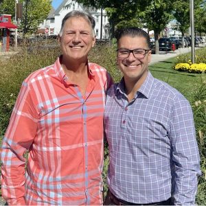 Former Mayor David Ragucci (left) is shown with Ward 3 City Councillor Anthony DiPierro at Lt. Joseph F. Wehner Park.