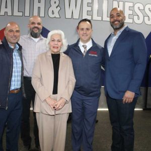 Shown from left to right: Recreation Dept. Director Michael Hinojosa, Councillor-at-Large Bob Haas III, wife Juanita Haas, Mayor Patrick Keefe and Amazon Community Engagement Head Jerome Smith.