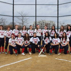 2024 RHS PATRIOTS SOFTBALL TEAM: Shown from left to right: back row: Zuhey Pastrana, Lea Doucette, Caleigh Joyce, Gianna Chiodi, Jordan Martelli, Danni Hope Randall, Shayna Smith, Francesca Reed, Jaelynn Smith, Anna Doucette, Brianna Miranda, Lindsay Pineda and Assistant Coach Hailey Powers; kneeling: Dakota Lanes, Julianna Bolton, Riley Straccia, Luiza Santos, Isabella Qualtieri, Ally Straccia and Olivia Morris.