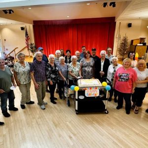 SEPTEMBER BIRTHDAYS: The Saugus Senior Center recognized 24 residents who celebrated their birthdays collectively at the Senior Center last Friday, Sept. 26. Shown from left to right: First row: Anne Erikson, Bob Machionni, Joyce Barsotti, Sal Gilberto, Janette DeRosa, Leslie Deland, Eleanor Gallo, Janesta Smallman, Roberta Perry, Helen Weinburg, Cathy Strum, Marie Boudreau, Doris Piwowarski and Carol Cole; second row: Michael Buckley, Eleanor Alberghini, Beverly Depres, Joanne Dod, Dick Lynch, Mark DelloRusso, Vincent Antonucci, Bill Napier, Cheryl Roberto and William Stewart. (Courtesy Photo to The Saugus Advocate)