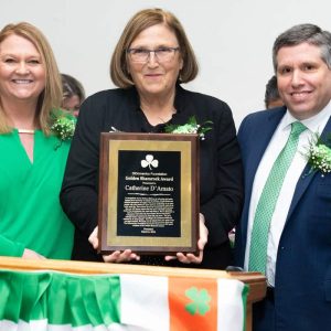 Shown above, is this year's Golden Shamrock Award recipient Catherine D'Amato, the CEO of the Greater Boston Food Bank with Sen. DiDomenico and his lovely wife, Tricia.