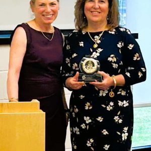 SPECIAL RECOGNITION: Saugus Public Schools Executive Director of Finance and Administration Pola G. Andrews (right) has received the 2025 President’s Award from the Massachusetts Association of School Business Officials (MASBO). Joining her during the presentation at last week’s School Committee meeting was MASBO Executive Director Margaret Raymond Driscoll. (Courtesy Photo to The Saugus Advocate)
