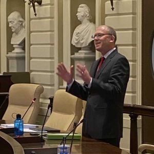 Senator Jason Lewis speaking during Senate PROTECT Act debate.