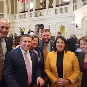 Senator DiDomenico with the Governor and LG and Senator Eldridge