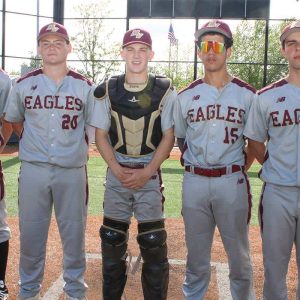 Eagle Seniors, pictured from left to right: David Jankowski, Brandon Paris, Jacob Stover, Amine Jamouq and Tyler Santoro.
