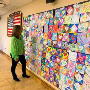 Senior Center Director Laurie Davis admires-2