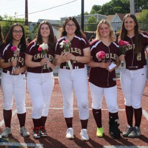 Seniors, pictured from left to right: team co-manager Olivia Correale, Kimthao Tran, Alina Hudson, Carissa Loesch, Kali Griffiths, Gianna Gray and team co-manager Rianna Griffiths.