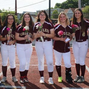 Seniors, pictured from left to right: team co-manager Olivia Correale, Kimthao Tran, Alina Hudson, Carissa Loesch, Kali Griffiths, Gianna Gray and team co-manager Rianna Griffiths.