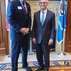 Middlesex Sheriff Peter J. Koutoujian (left) was recently in Washington, D.C. where he met with Attorney General Merrick Garland (right) and federal law enforcement leaders to discuss critical issues facing law enforcement across the country.