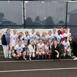 Shown from right to left: Top row: Alice Jones, Naomi Gottlieb, Katie Guo, Naomi Tokos, Kaylee Rodriguez, Mia Rubin, Julia Kerans, Nicole Kelso, Sylvie Lafeber, Abby Ssewankambo, Emily DeLeire and Tabatha Tumbry; bottom row: Bailey DeLeire, Kyra Conti, Lucia Antonucci, Maria Alves, Coach Katie Morales, Bridget George and Asst. Coach Baylee Smith. (Courtesy photo)