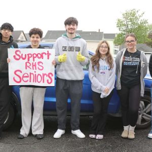 CLEANING UP: Revere High School Student Government — Shown from left to right, are: Anass Ouldzenagui, Devin Nagle, Vice President Emily Ardon, Dina Ouefessa, and Class President Keplar Celamy.