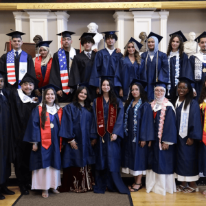 Revere students (from left to right): Top row: Angel Romero, Douaa Laebousse, Dominick Rodriguez Monzon, Elyess Boutarf, Mounib Darouich, Sophia Faddouli, Alaa Hassan, Sabrina Bocaneli and Nabil Fenni; front row: Stephane Raymond, Aidan Tum, Douaa Abboubi, Hajar Boujad, Sara Aazim, Sofia Salhi, Dila Berksan, Jaselaine Leveillard, Merisa Kllomollari.